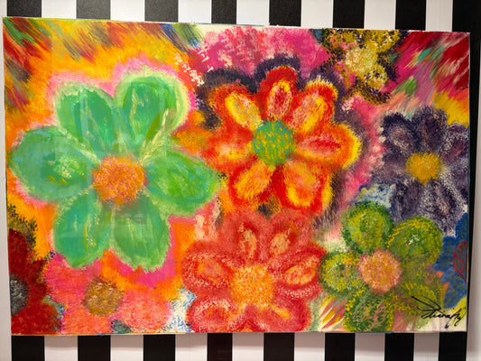 Bloom Anyway 🌸 Original Mixed-Media Painting by Jiah
24” x 36” | Hand-Painted | Signed Original | Resin Finish