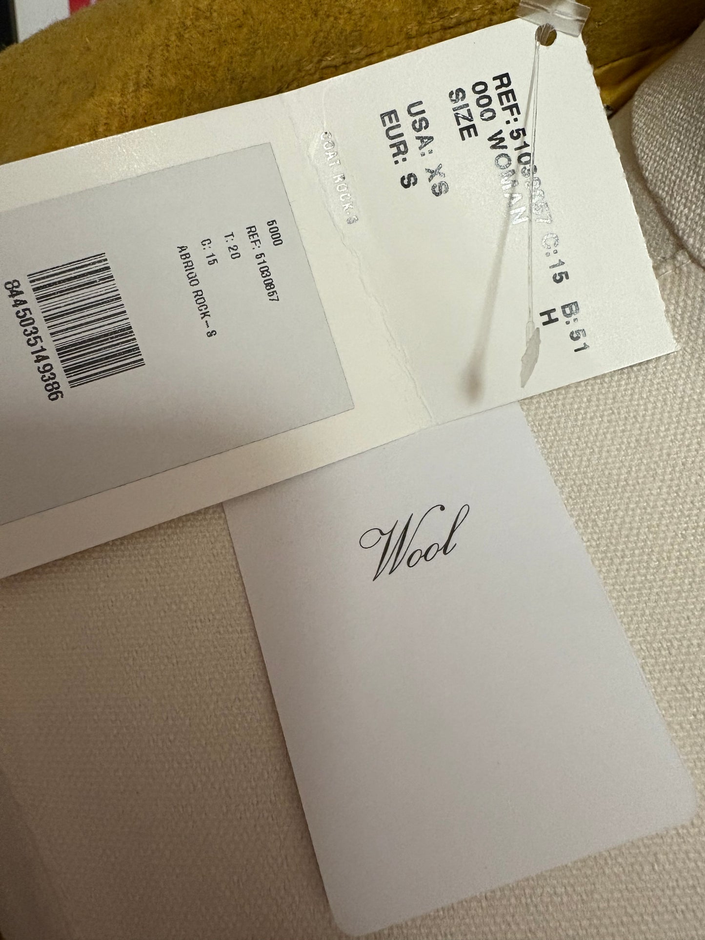 MNG Mango Mustard Yellow Double Breasted Wool Coat – New With Tags