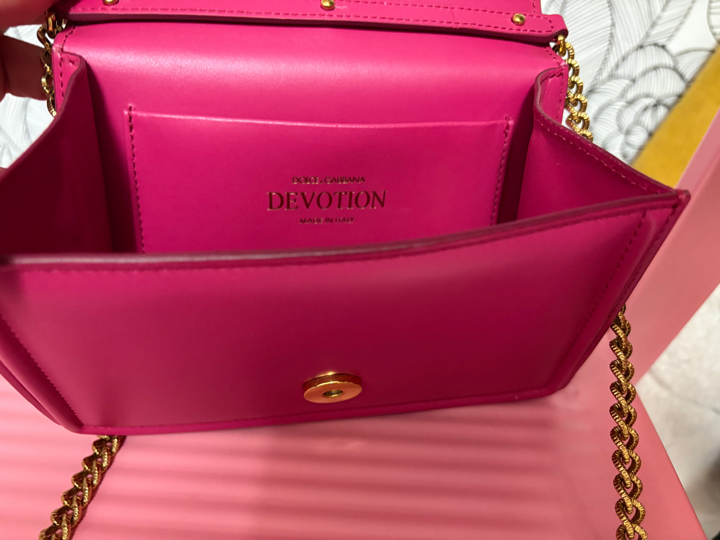 Dolce & Gabbana Devotion Mini Top Handle Bag in Hot Pink – New with Box