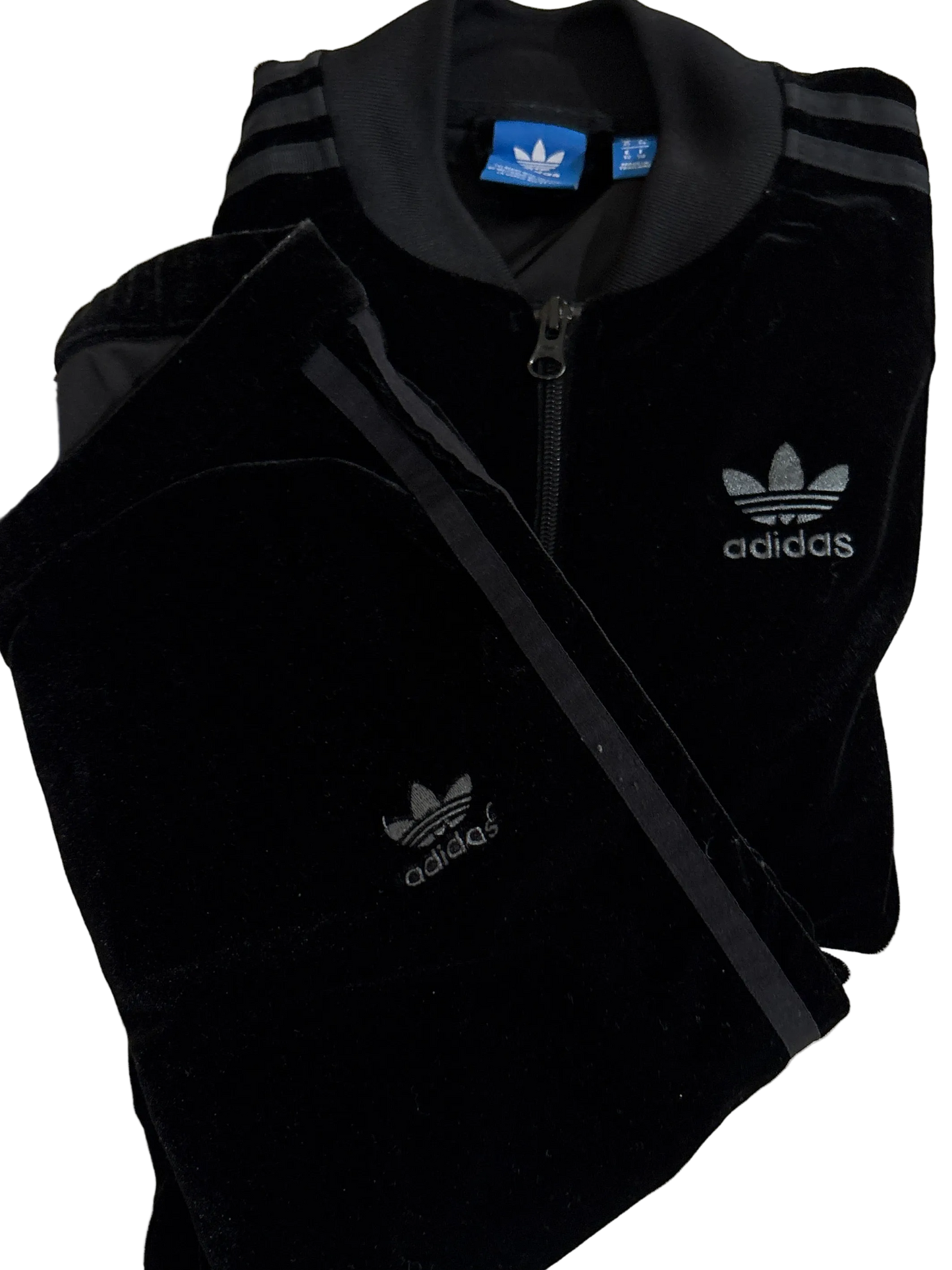 Adidas Originals Black Velour Two-Piece Track Set