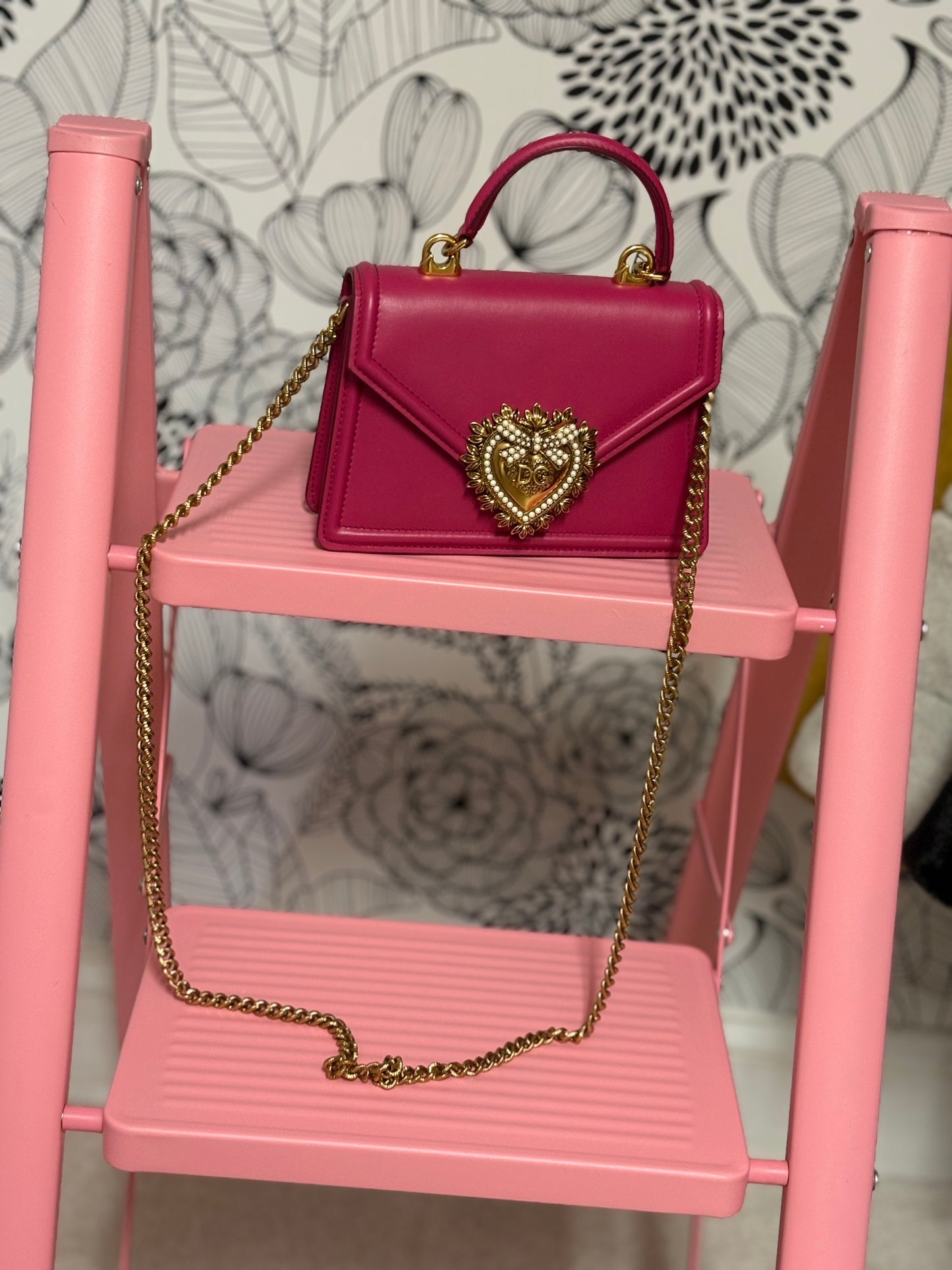 Dolce & Gabbana Devotion Mini Top Handle Bag in Hot Pink – New with Box