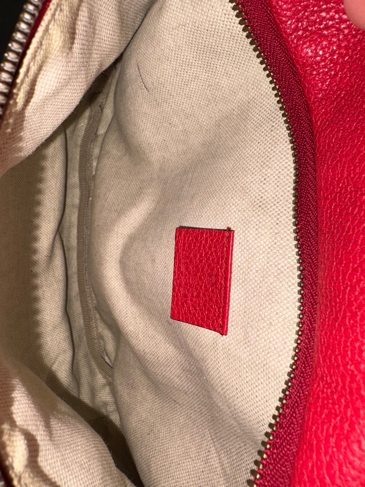 Gucci Grained Calfskin Large Logo Belt Bag – Hibiscus Red