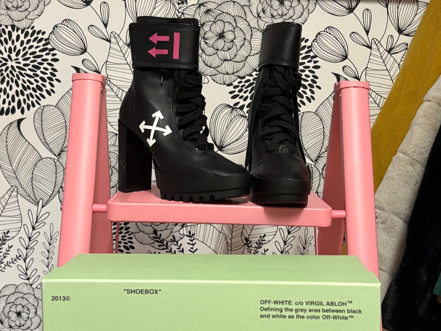 Off-White Arrow Moto Wrap Platform Heeled Boots – Virgil Abloh – Size 37 – New