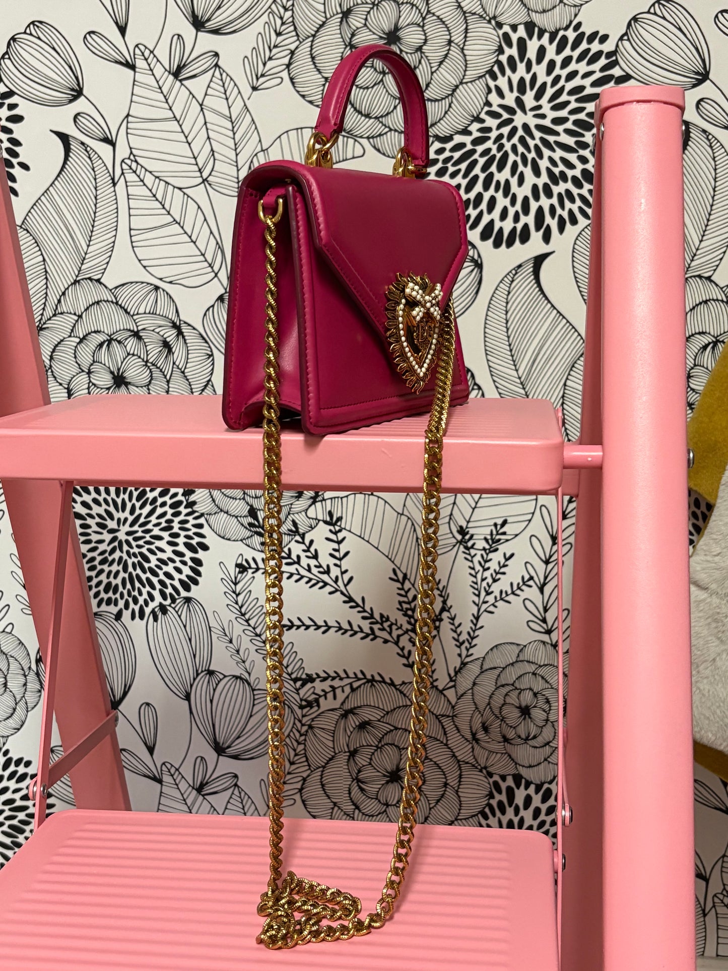 Dolce & Gabbana Devotion Mini Top Handle Bag in Hot Pink – New with Box