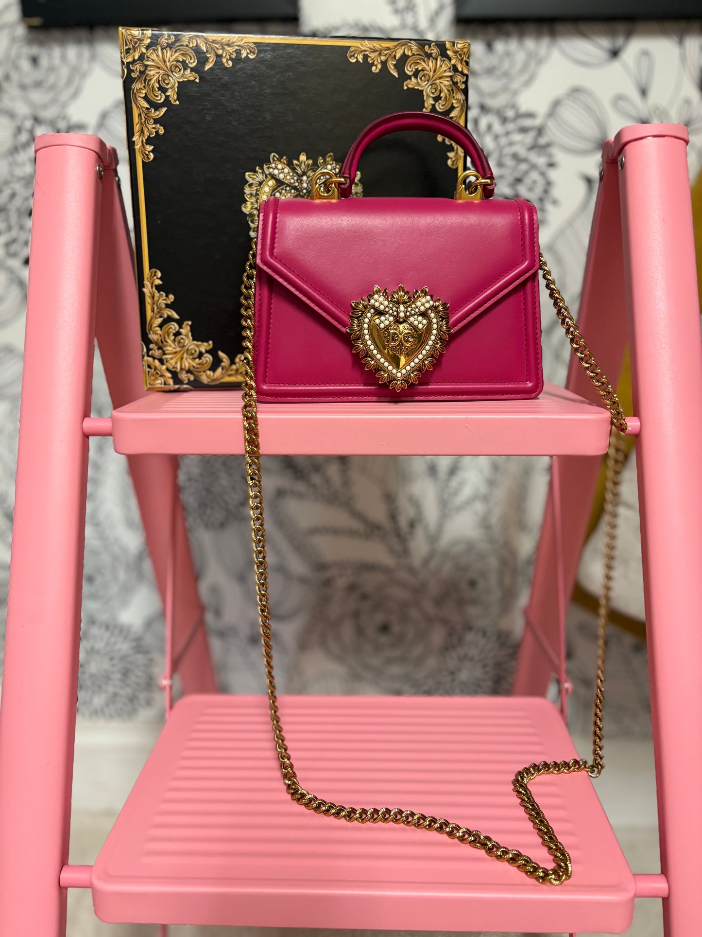 Dolce & Gabbana Devotion Mini Top Handle Bag in Hot Pink – New with Box