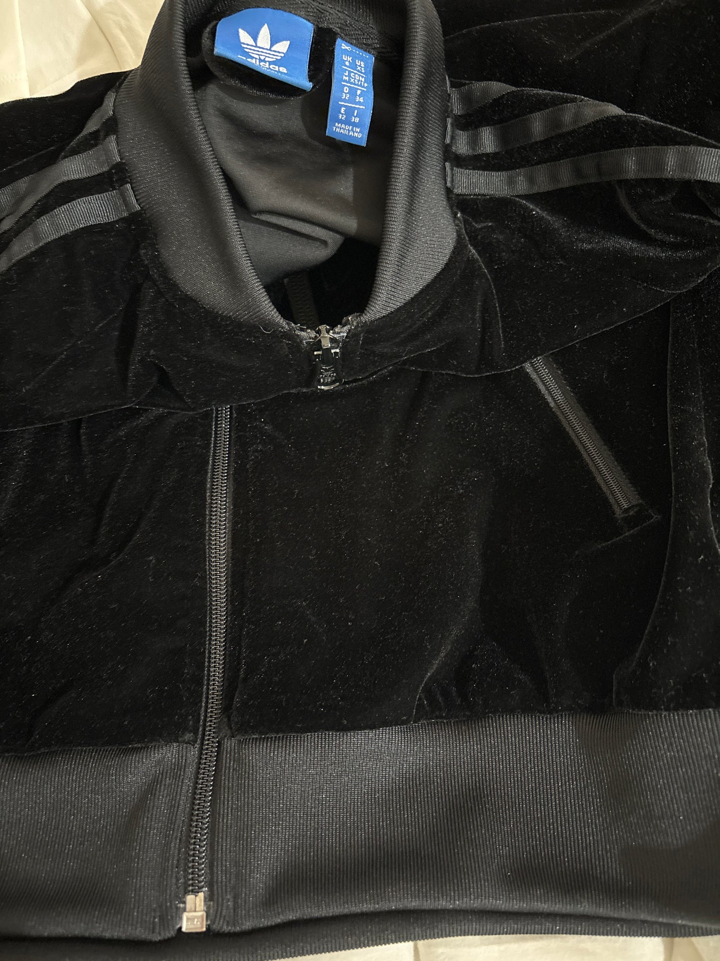 Adidas Originals Black Velour Two-Piece Track Set