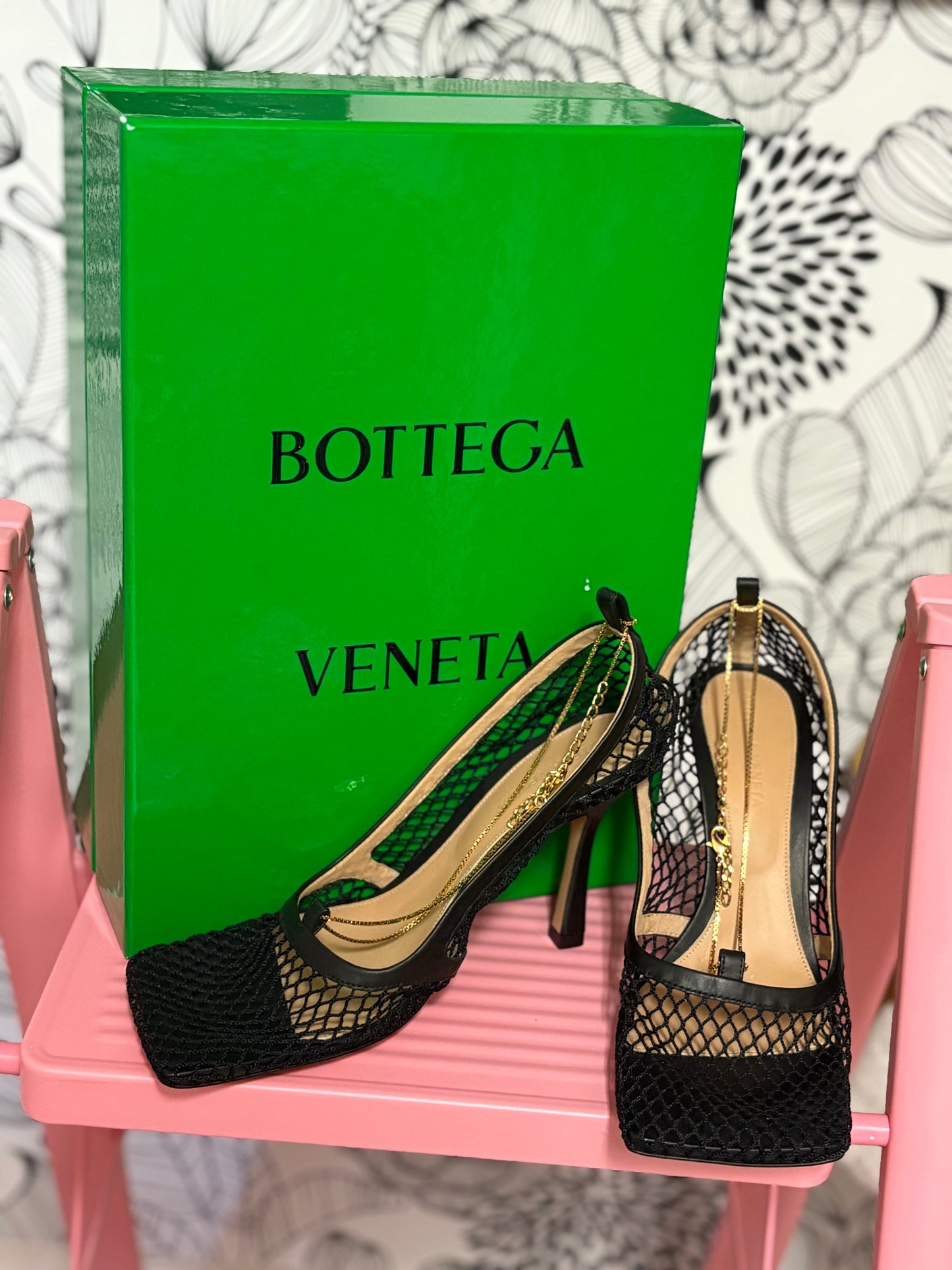 Bottega Veneta Mesh Square Toe Pumps – New With Box – Runway Net Heels