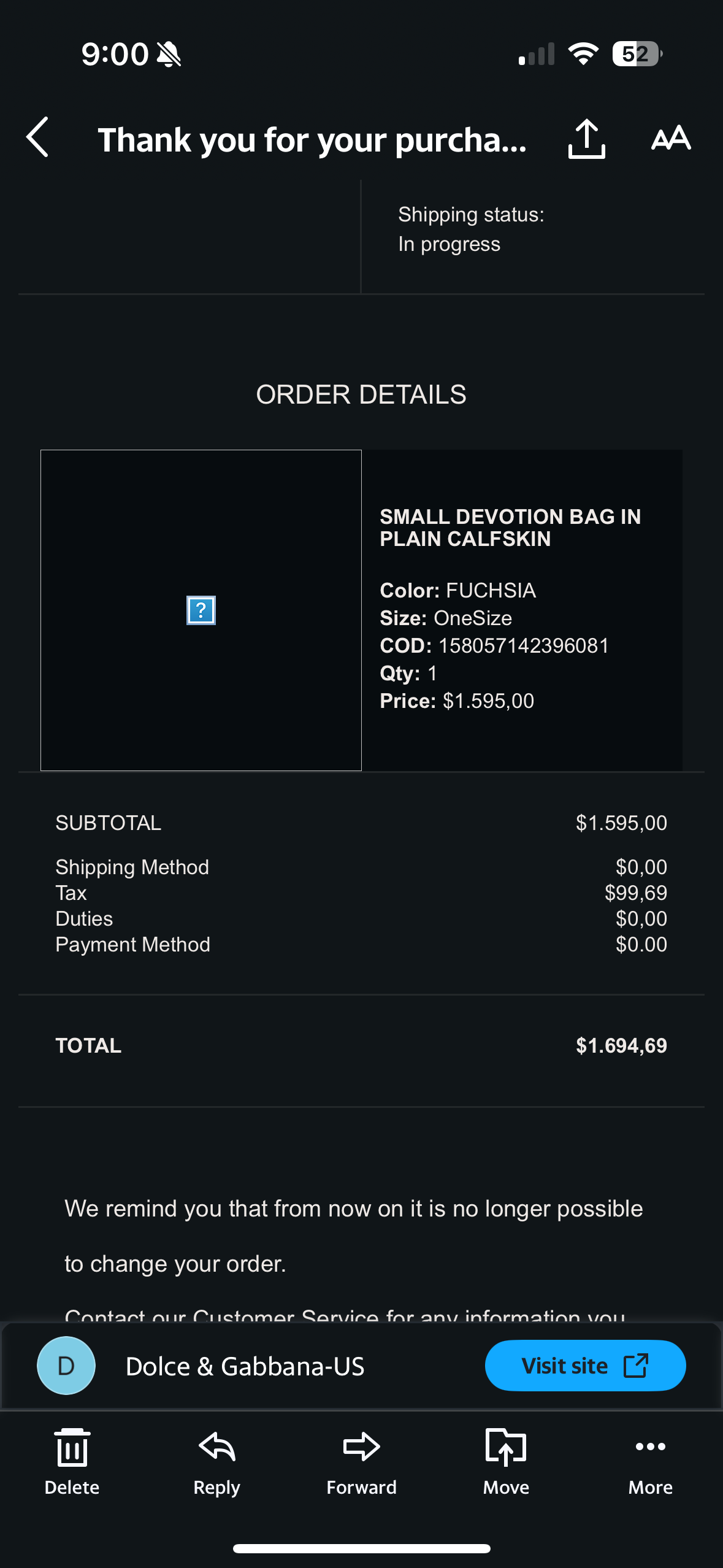 Dolce & Gabbana Devotion Mini Top Handle Bag in Hot Pink – New with Box