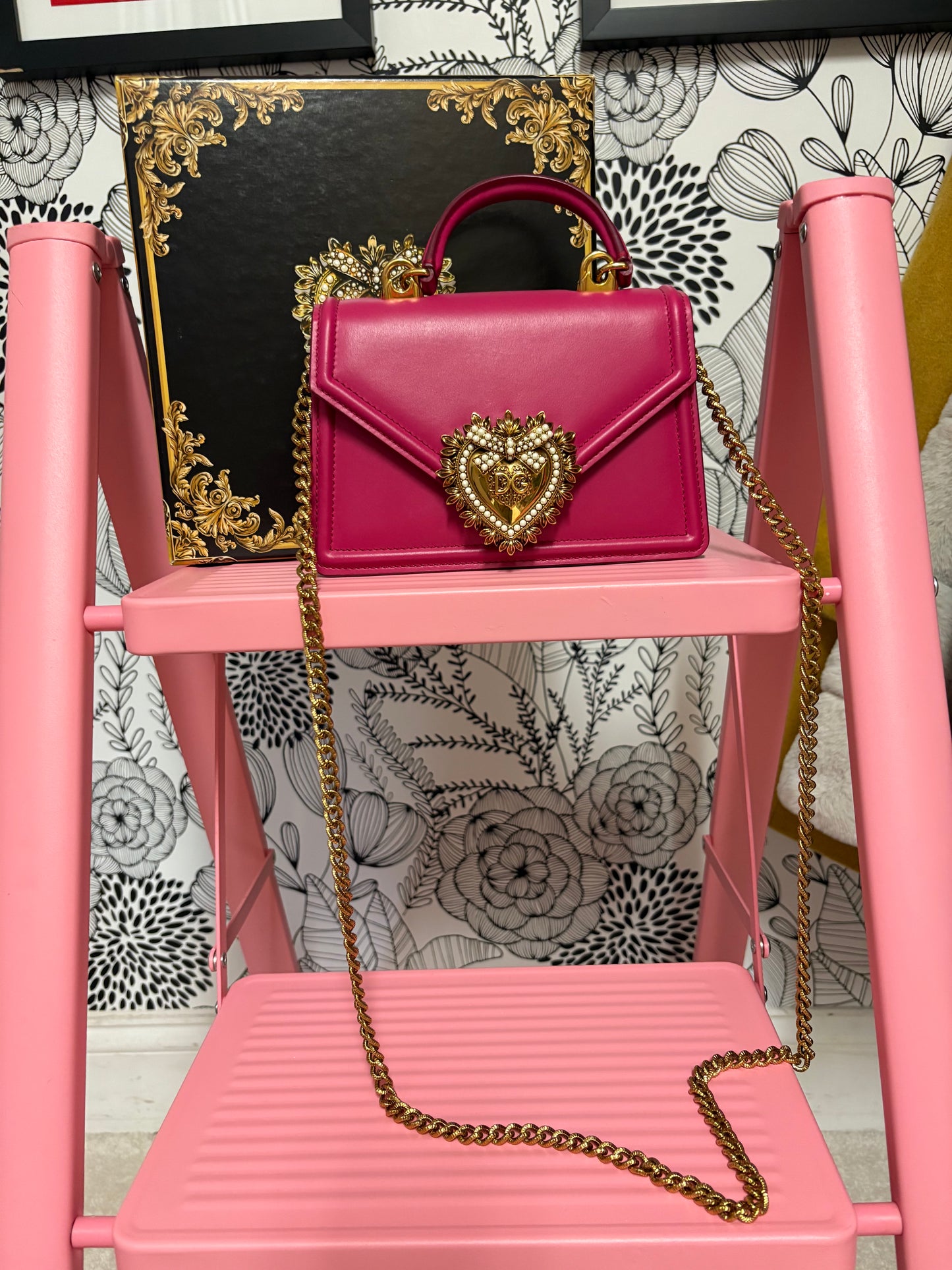 Dolce & Gabbana Devotion Mini Top Handle Bag in Hot Pink – New with Box