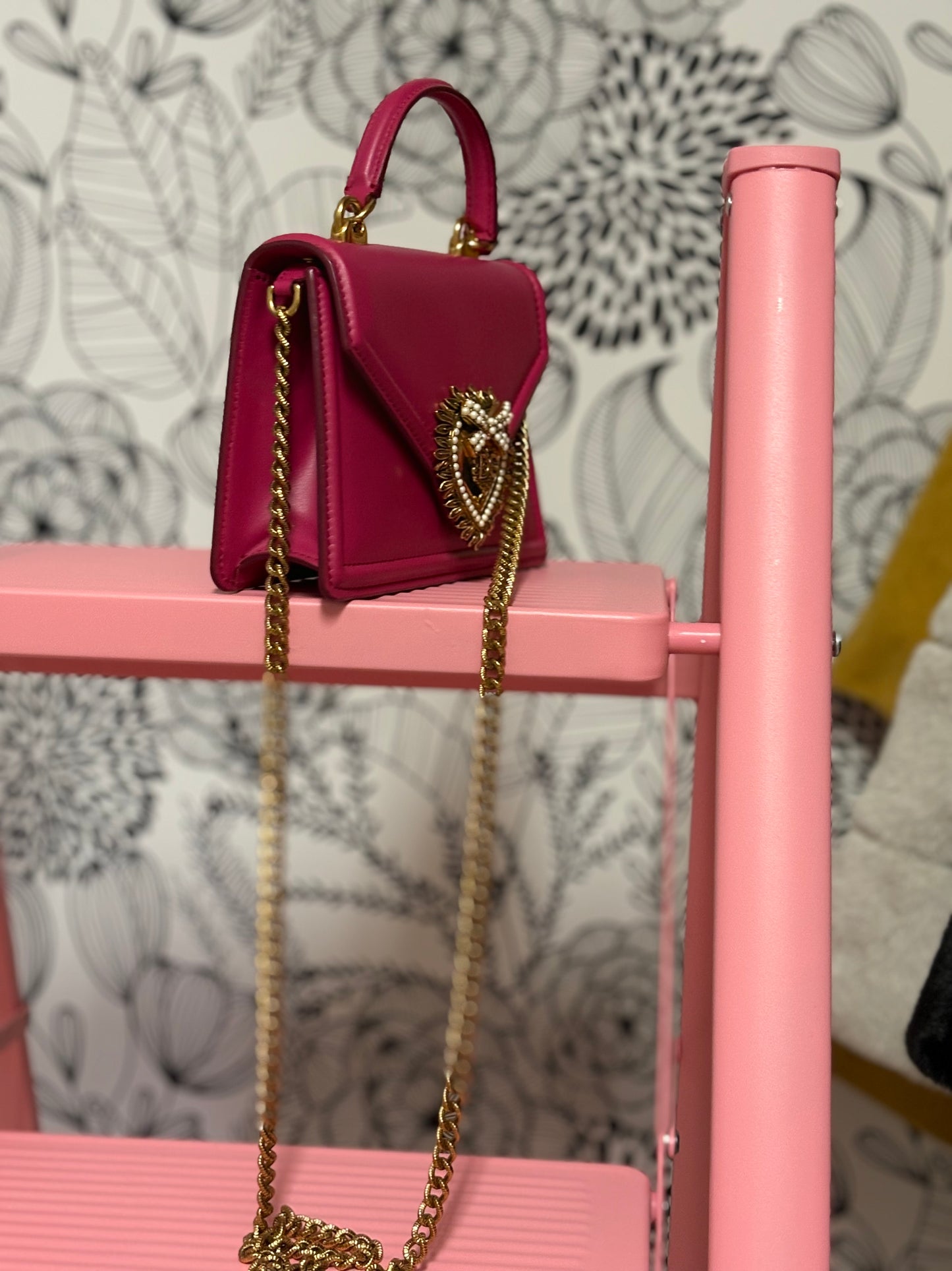 Dolce & Gabbana Devotion Mini Top Handle Bag in Hot Pink – New with Box