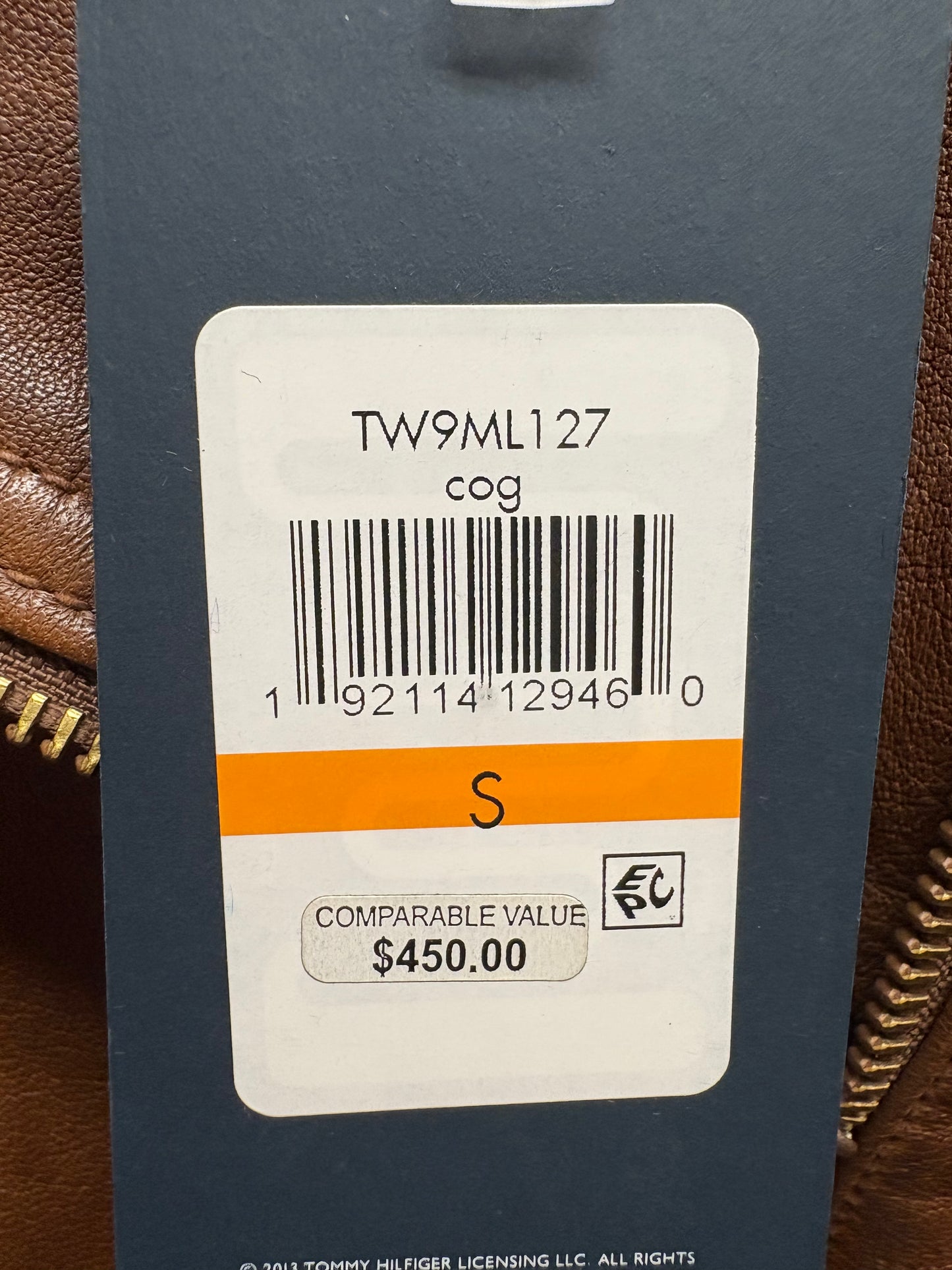 Tommy Hilfiger Genuine Leather Moto Jacket – Cognac Brown – Size S – NWT