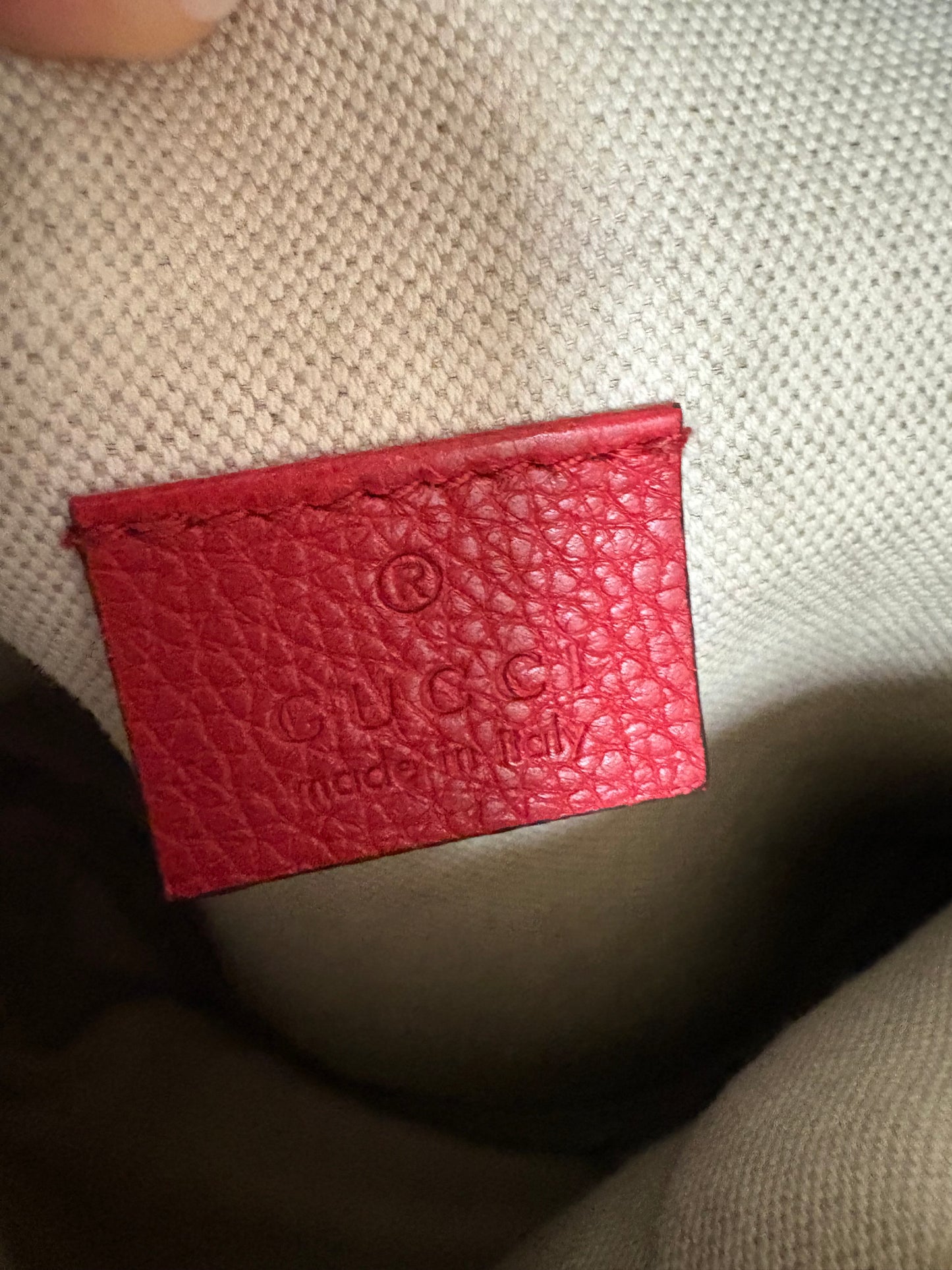 Gucci Grained Calfskin Large Logo Belt Bag – Hibiscus Red
