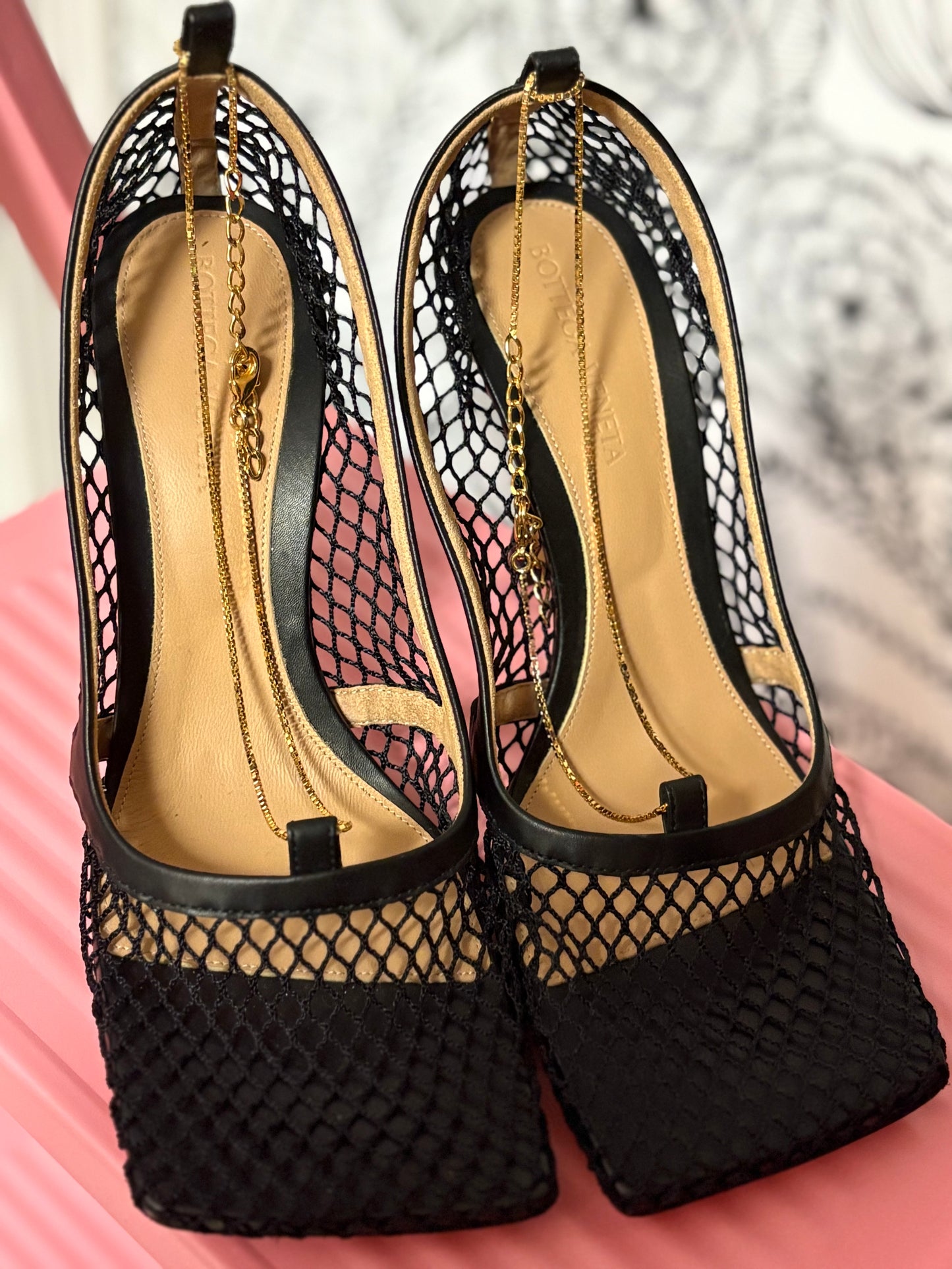 Bottega Veneta Mesh Square Toe Pumps – New With Box – Runway Net Heels