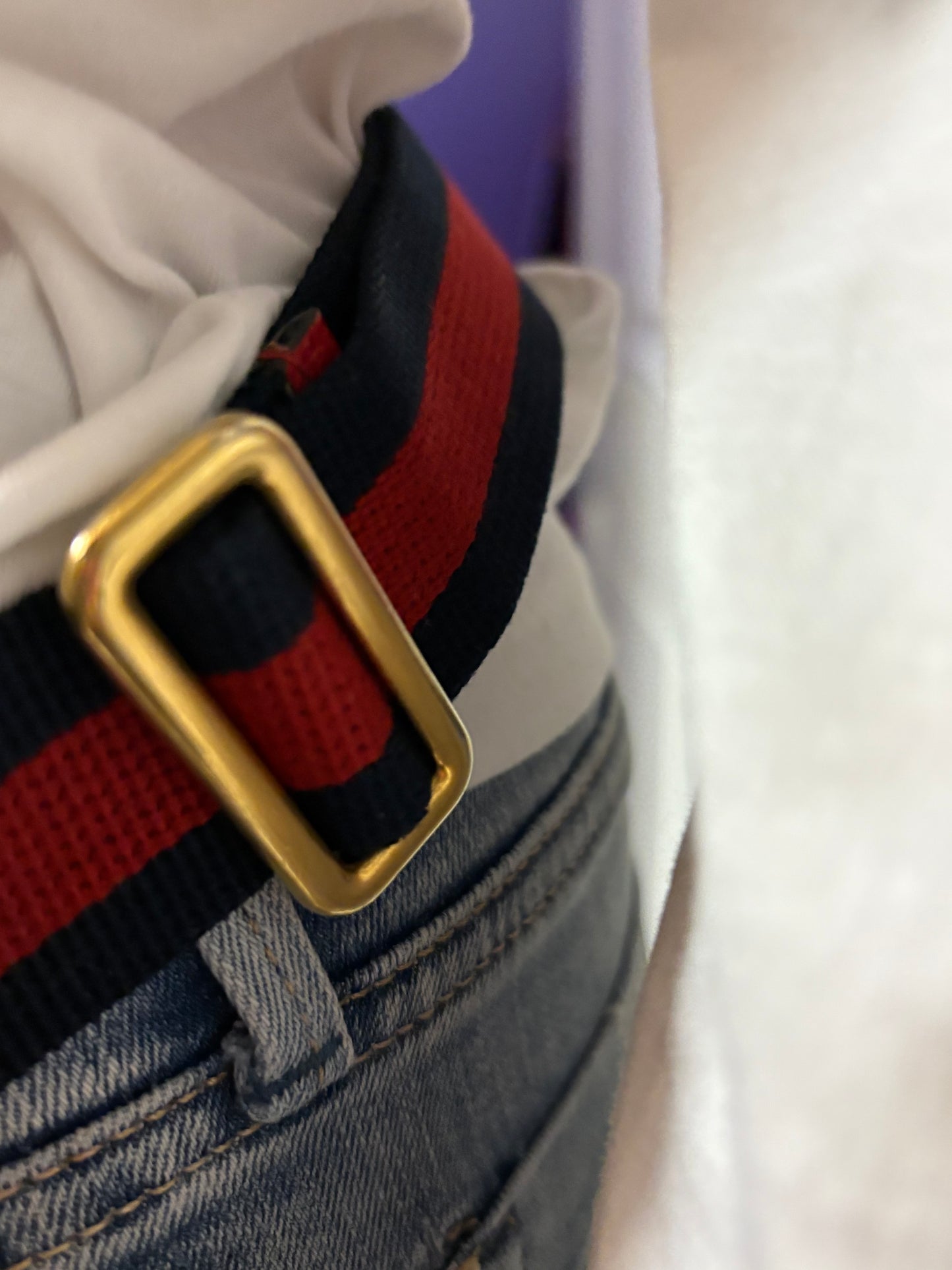 Gucci Grained Calfskin Large Logo Belt Bag – Hibiscus Red