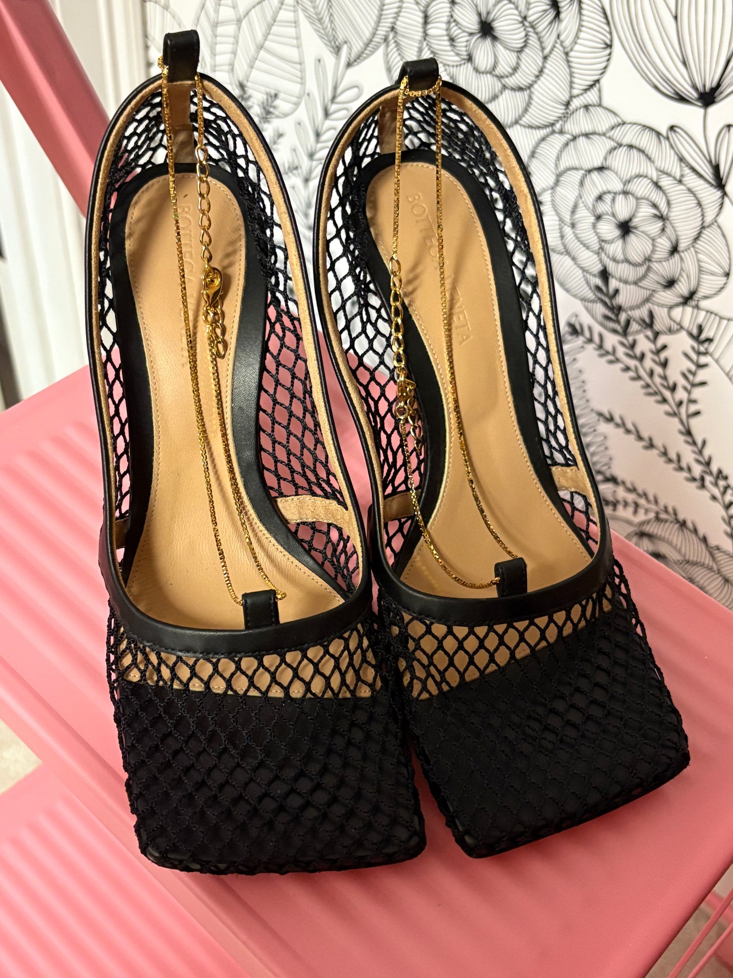 Bottega Veneta Mesh Square Toe Pumps – New With Box – Runway Net Heels