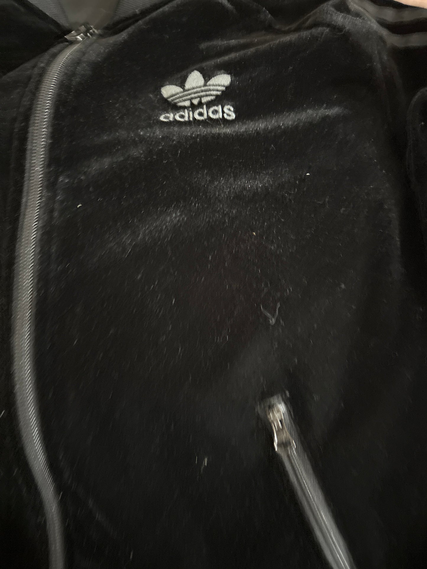 Adidas Originals Black Velour Two-Piece Track Set