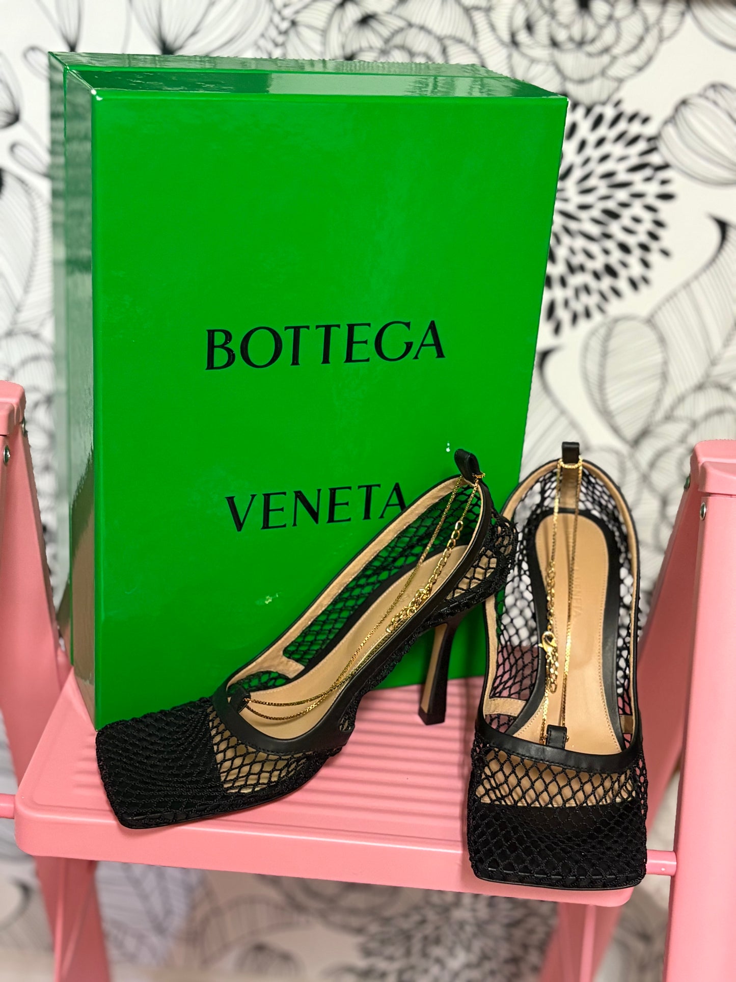 Bottega Veneta Mesh Square Toe Pumps – New With Box – Runway Net Heels