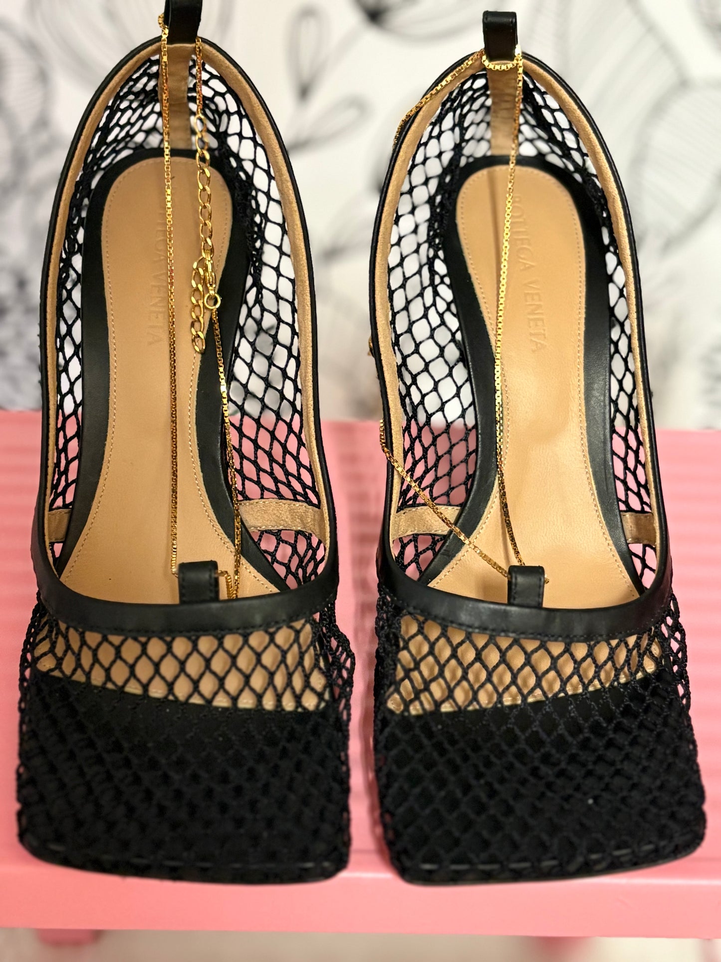 Bottega Veneta Mesh Square Toe Pumps – New With Box – Runway Net Heels