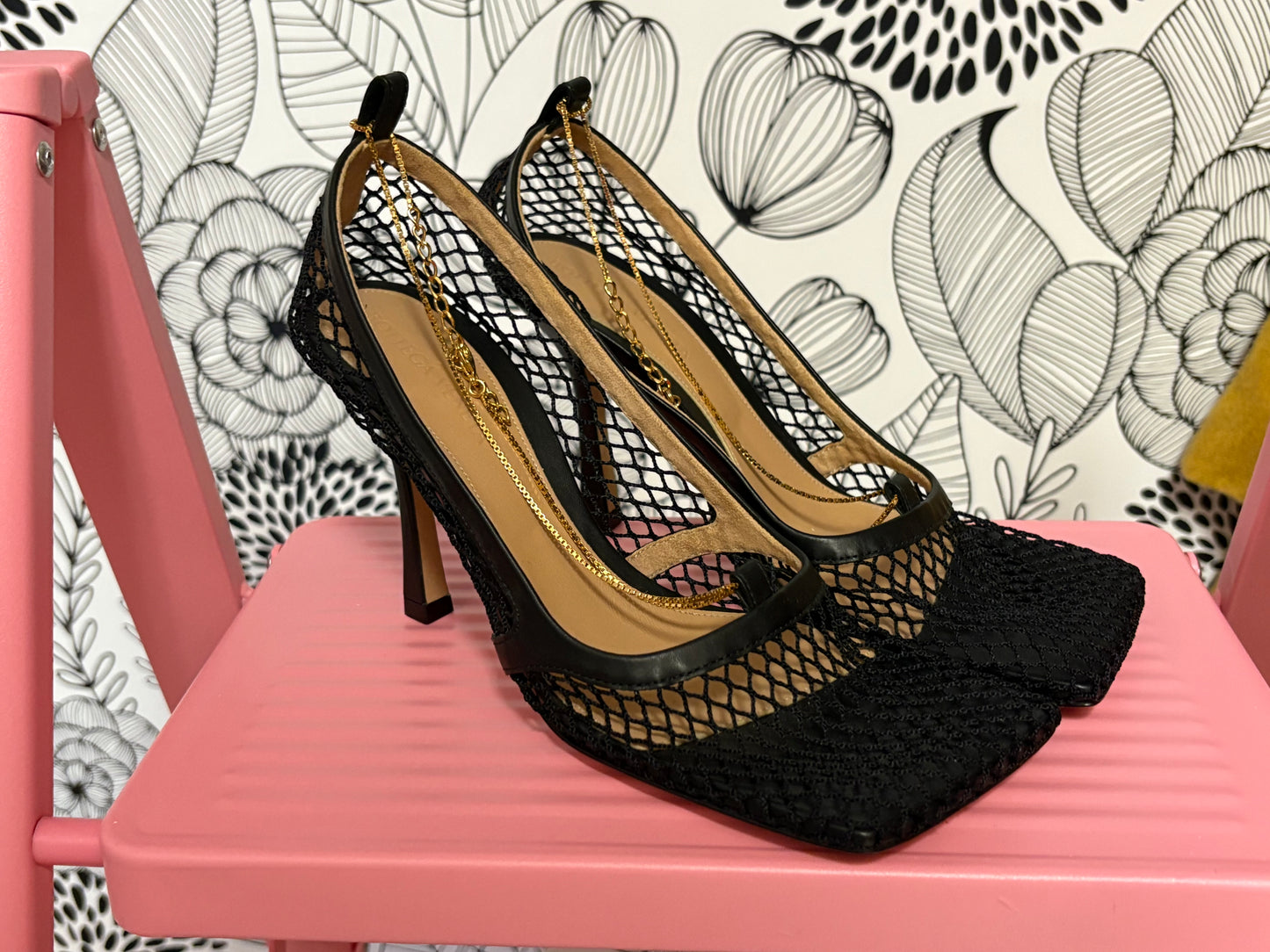 Bottega Veneta Mesh Square Toe Pumps – New With Box – Runway Net Heels