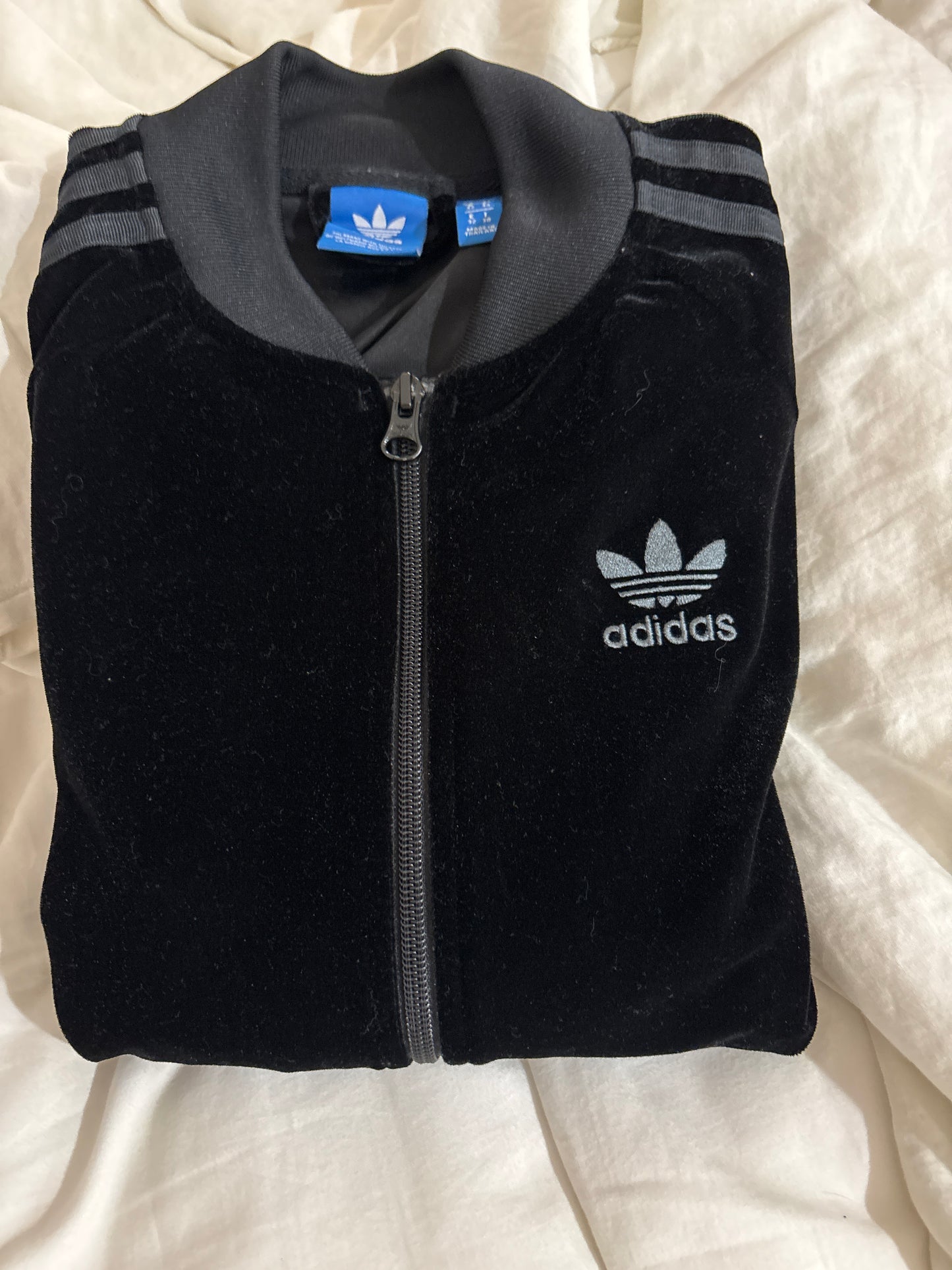 Adidas Originals Black Velour Two-Piece Track Set