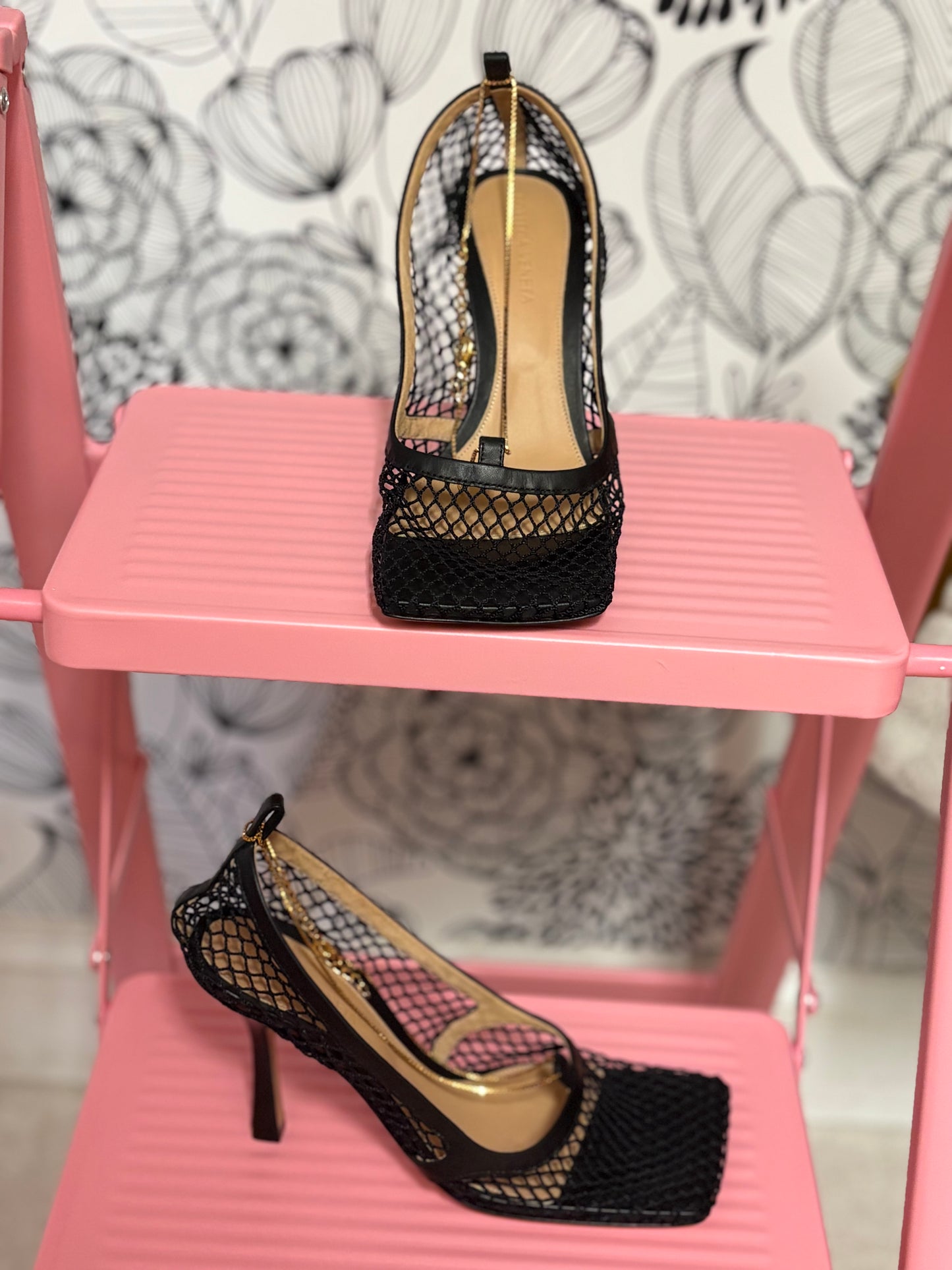 Bottega Veneta Mesh Square Toe Pumps – New With Box – Runway Net Heels