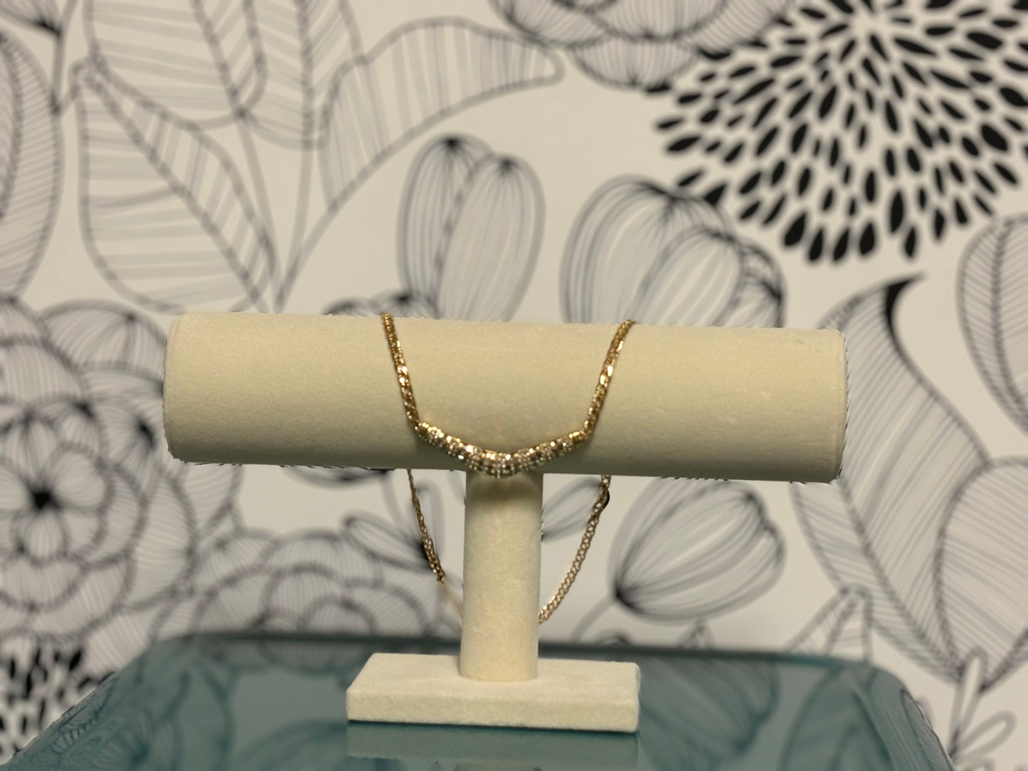 14K Gold Diamond-Cut Bar Necklace