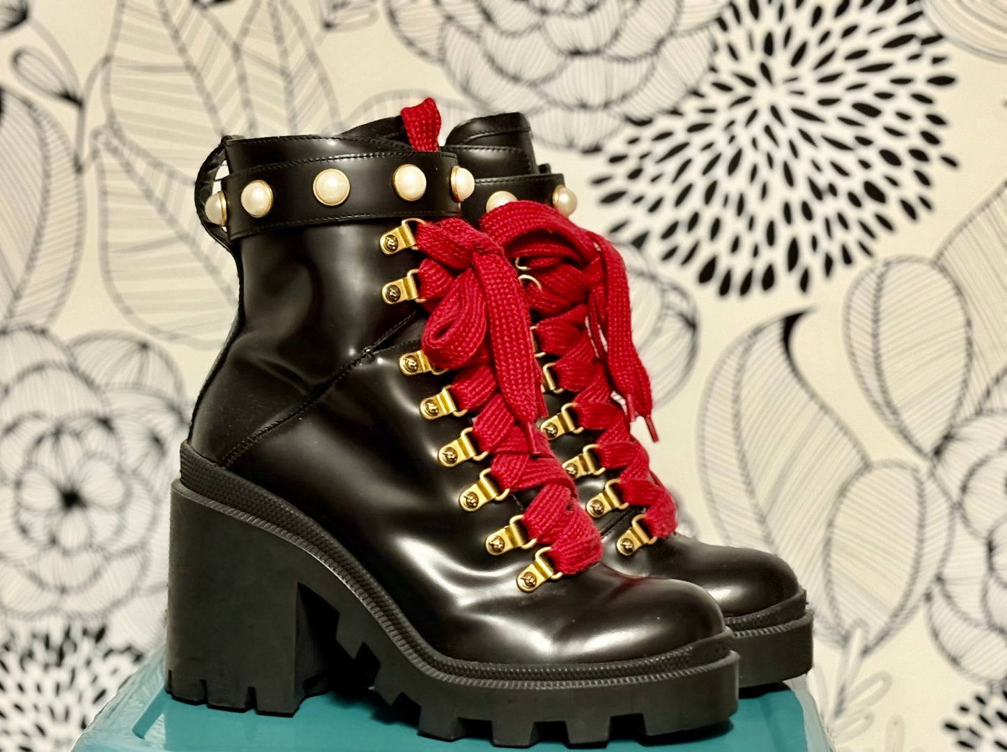 Gucci Pearl Combat Boots – Size 37 (Women’s)