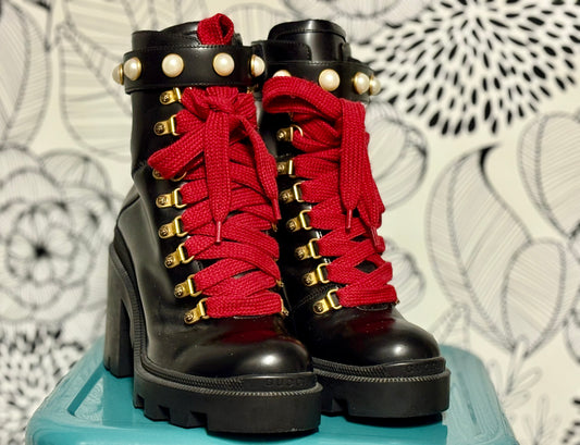 Gucci Pearl Combat Boots – Size 37 (Women’s)