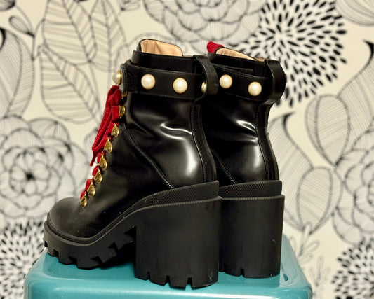 Gucci Pearl Combat Boots – Size 37 (Women’s)